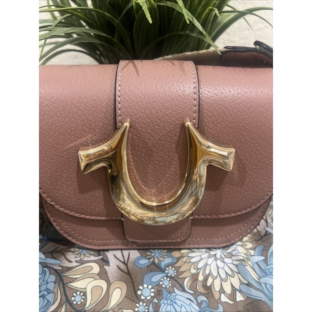 True Religion Purse Bag Mini Flap Logo Crossbody Bag Pink Purse - Picture 2 of 8